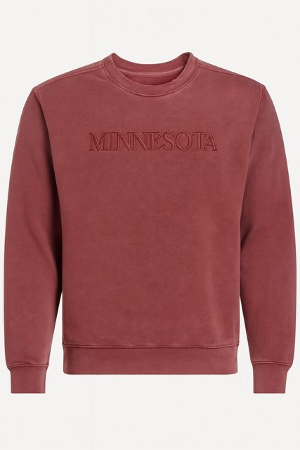 Crewneck Puff Embroidery Maroon